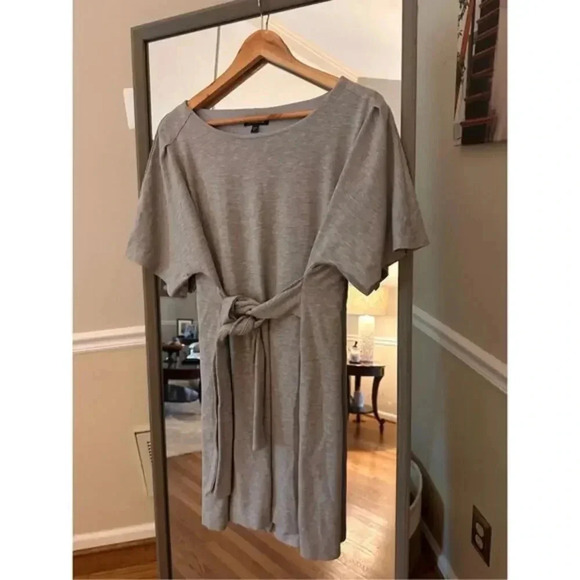 Express Super Soft Gray T-Shirt Dress with Waist Tie – Size Large - Picture 1 of 5